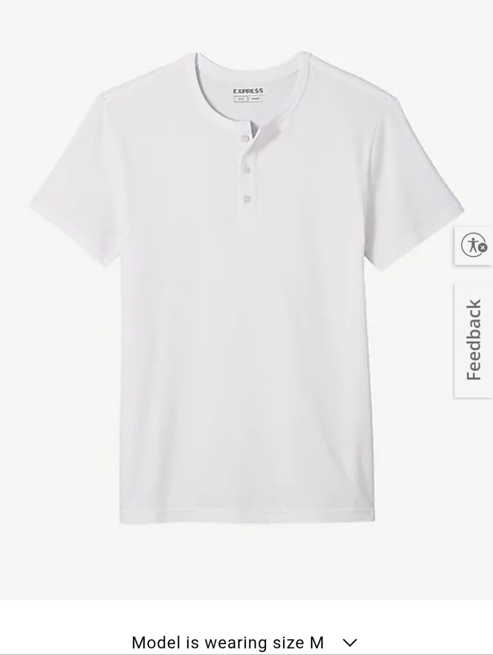 Express Men’s White Short-Sleeve Henley Tee